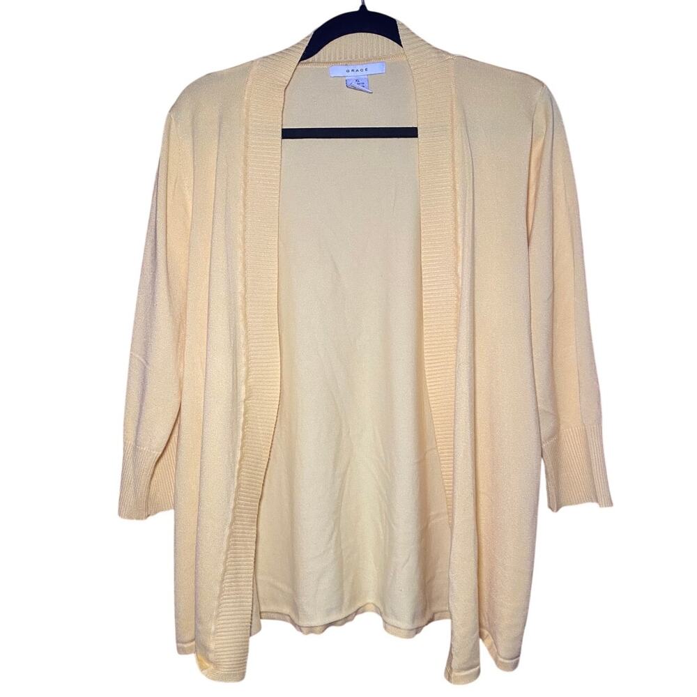 Bright Yellow Cardigan - Women's Size XL - Half Sleeve